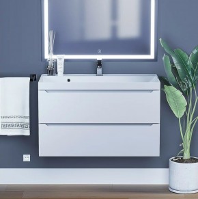 Тумба под раковину Uperwood Tanos 90 см, подвесная, белая матовая в Троицке - troick.ok-mebel.com | фото