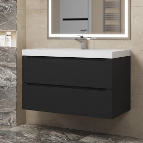 Тумба под раковину Uperwood Tanos 90 см, подвесная, черная матовая в Троицке - troick.ok-mebel.com | фото