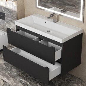 Тумба под раковину Uperwood Tanos 90 см, подвесная, черная матовая в Троицке - troick.ok-mebel.com | фото 10