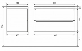 Тумба под раковину Uperwood Tanos 90 см, подвесная, черная матовая в Троицке - troick.ok-mebel.com | фото 6