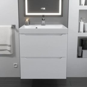 Тумба с раковиной Uperwood Tanos 50 см, подвесная, белая матовая в Троицке - troick.ok-mebel.com | фото 10