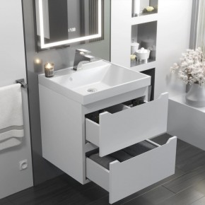 Тумба с раковиной Uperwood Tanos 50 см, подвесная, белая матовая в Троицке - troick.ok-mebel.com | фото 11