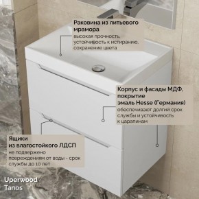Тумба с раковиной Uperwood Tanos 50 см, подвесная, белая матовая в Троицке - troick.ok-mebel.com | фото 6
