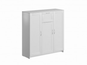 Тумба СИРИУС трехдверная с одним ящиком, цвет белый в Троицке - troick.ok-mebel.com | фото