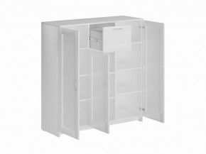 Тумба СИРИУС трехдверная с одним ящиком, цвет белый в Троицке - troick.ok-mebel.com | фото 2