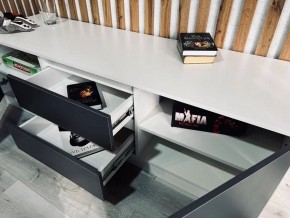 Тумба ТВ большая Парус (Белый/Графит) в Троицке - troick.ok-mebel.com | фото 3