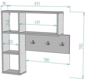 Вешалка настенная для одежды V28 в Троицке - troick.ok-mebel.com | фото 2