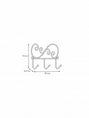 ВН 275 Ч Вешалка настенная "Кружева 3" Черный в Троицке - troick.ok-mebel.com | фото 2