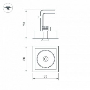 Встраиваемый светильник Arlight CL-SIMPLE-S80x80-9W Warm3000 (BK, 45 deg) 028149 в Троицке - troick.ok-mebel.com | фото 9