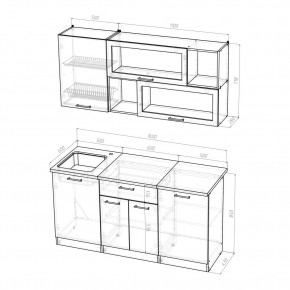 ЯНА Кухонный гарнитур Стандарт (1600 мм) в Троицке - troick.ok-mebel.com | фото 2