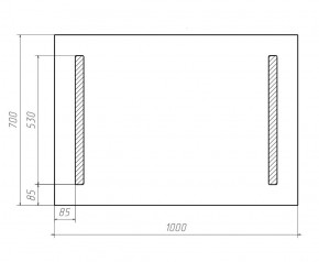 Зеркало Good Light 2-100 с подсветкой Домино (GL7016Z) в Троицке - troick.ok-mebel.com | фото 3