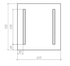 Зеркало Good Light 2-65 с подсветкой Домино (GL7011Z) в Троицке - troick.ok-mebel.com | фото 6